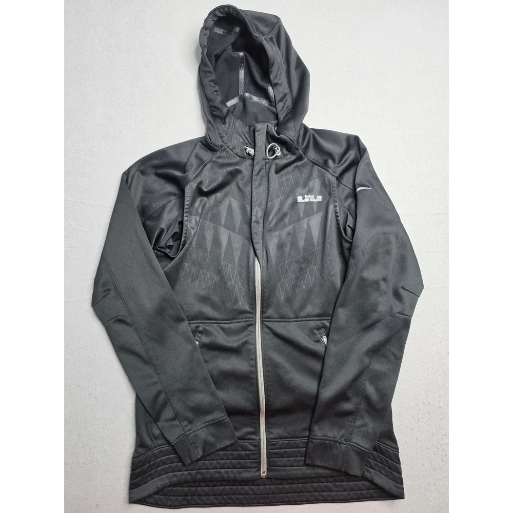 Nike Lebron James Therma-Fit Hoodie Mens Small Black Raglan Sleeve  Zip Casual